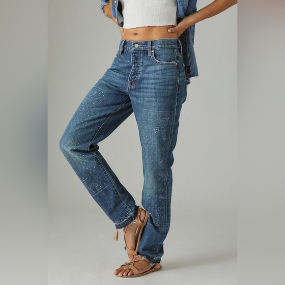 Lucky Brand Denim - Lucky Brand Drew Mom High Rise Taper
Jeans Distressed Legend Paisley 6/28R NWT